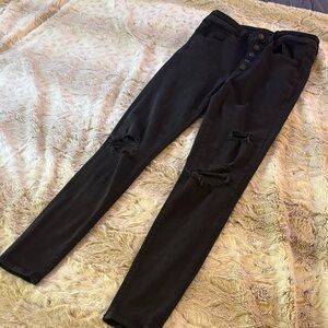 American Eagle Outfitters Black Ripped Skinny Jeans
